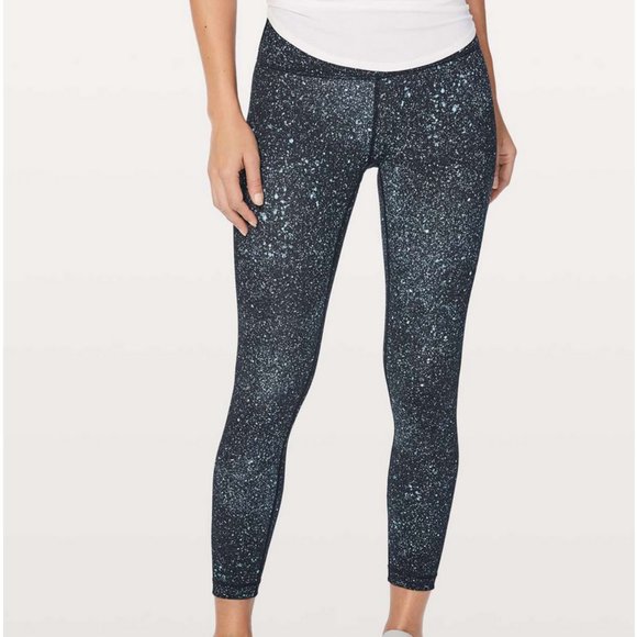 Lululemon Galaxy Black Mineralize Multi Wunder Under Hi Rise Leggings Size 8 - Picture 2 of 7